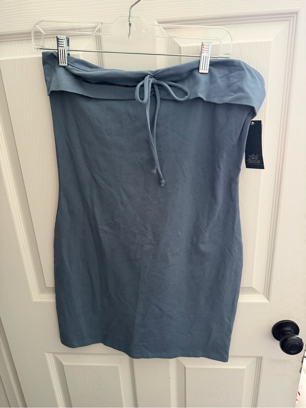 wild fable Strapless Slate Blue Tie-Front Mini Dress